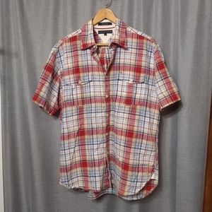 Tommy Hlfiger Plaid Button Up Large